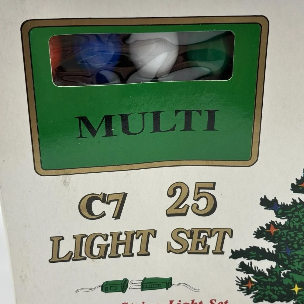 3 Sets Enchanted Forest 25-Light Set C7 Ceramic‎ Style Bulbs Vtg Christmas